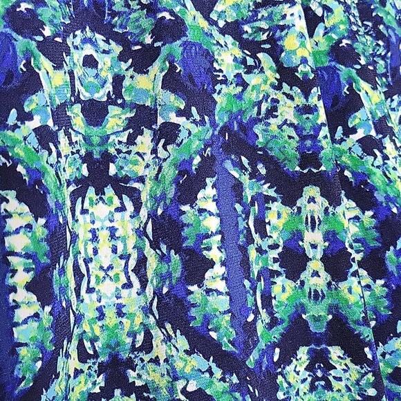 Chico's Blue Green 3/4 Sleeve Crossover Layered Front Blouse Size Large - Picture 2 of 6